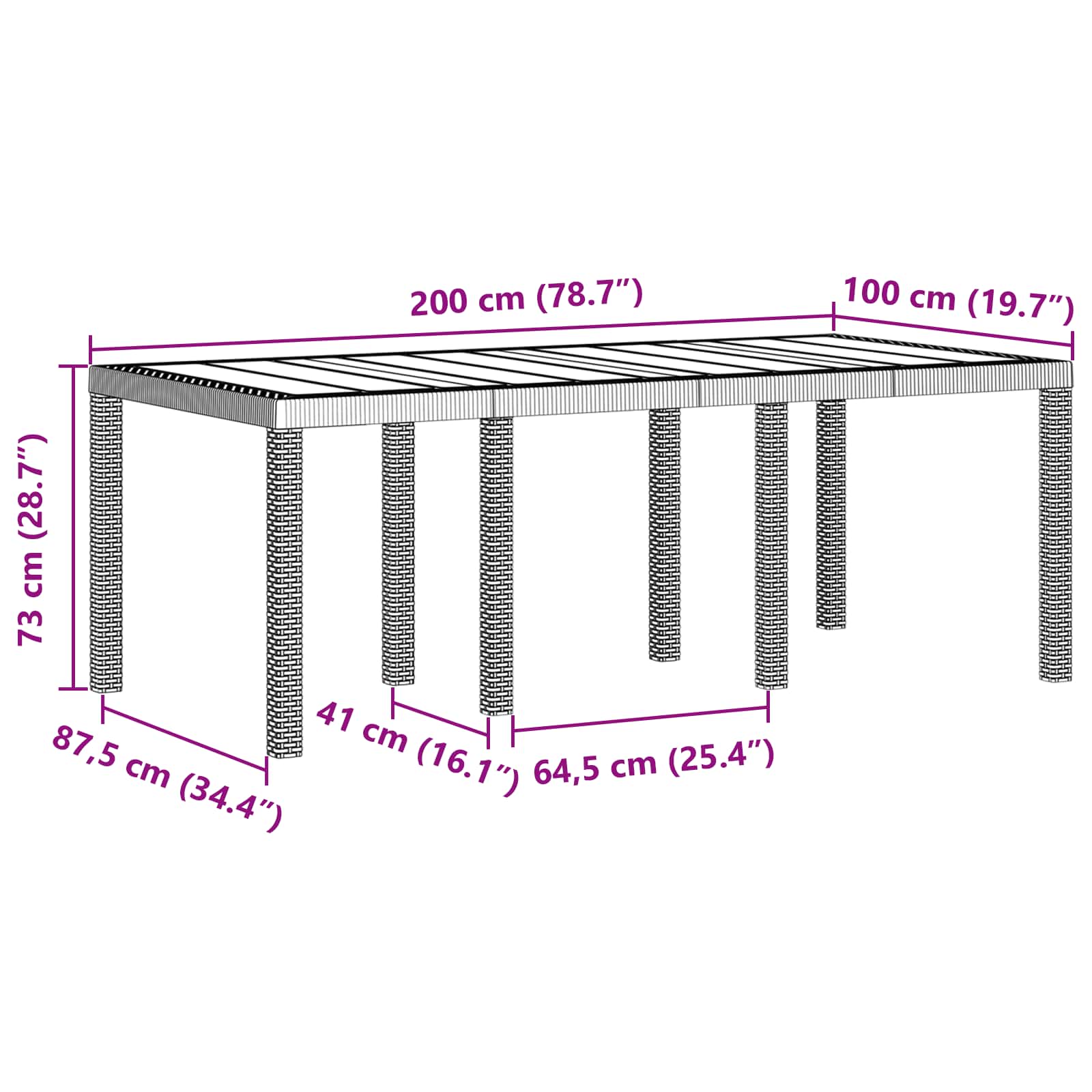 Conjunto de Comedor de Jardín 9 pcs Marrón Polipropileno