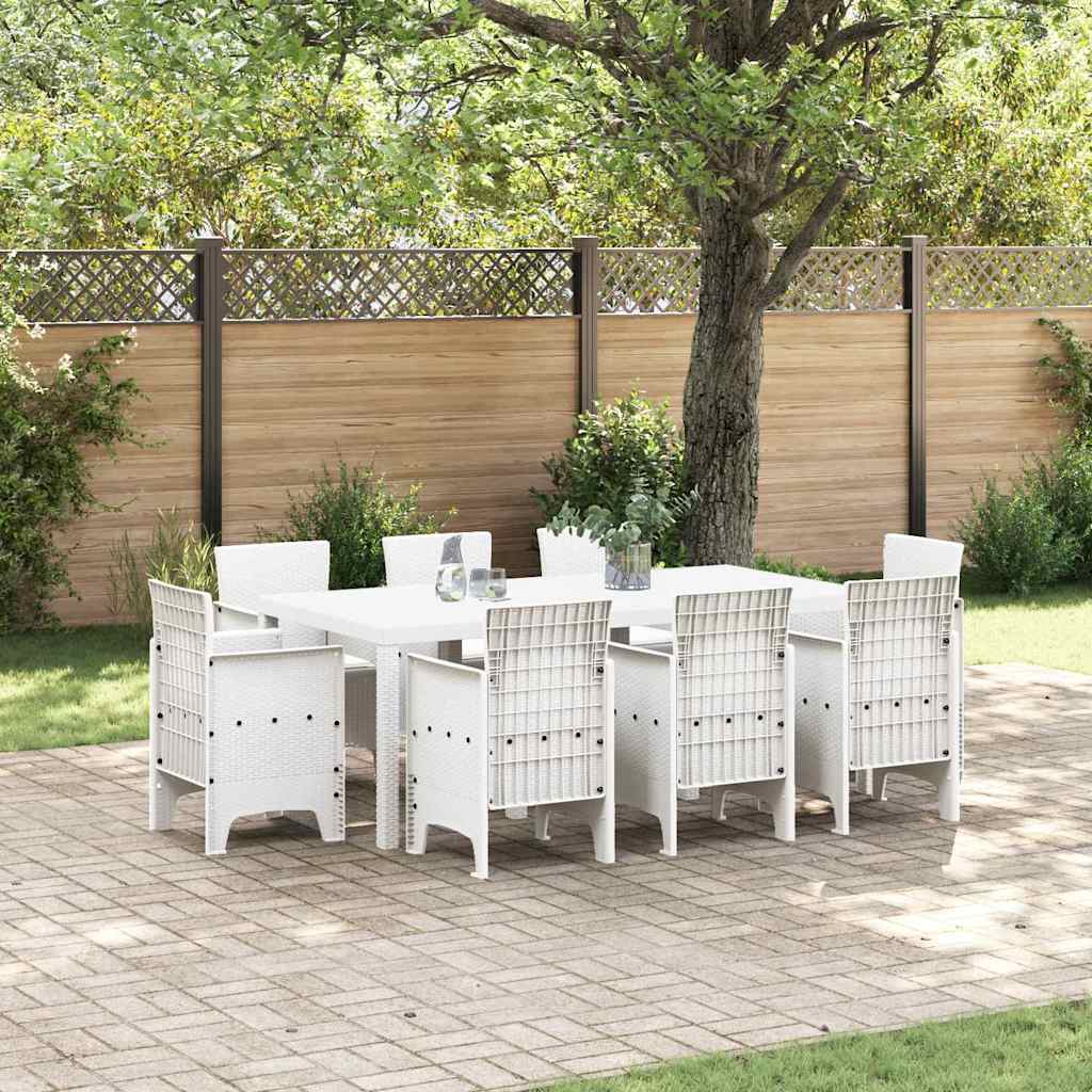 Conjunto de Comedor de Jardín 9 pcs Marrón Polipropileno