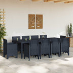 Conjunto de Comedor de Jardín 11 pcs Antracita Polipropileno