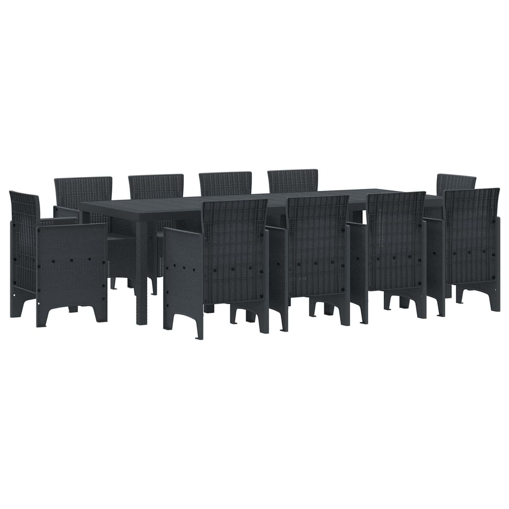 Conjunto de Comedor de Jardín 11 pcs Antracita Polipropileno