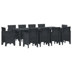 Conjunto de Comedor de Jardín 11 pcs Antracita Polipropileno