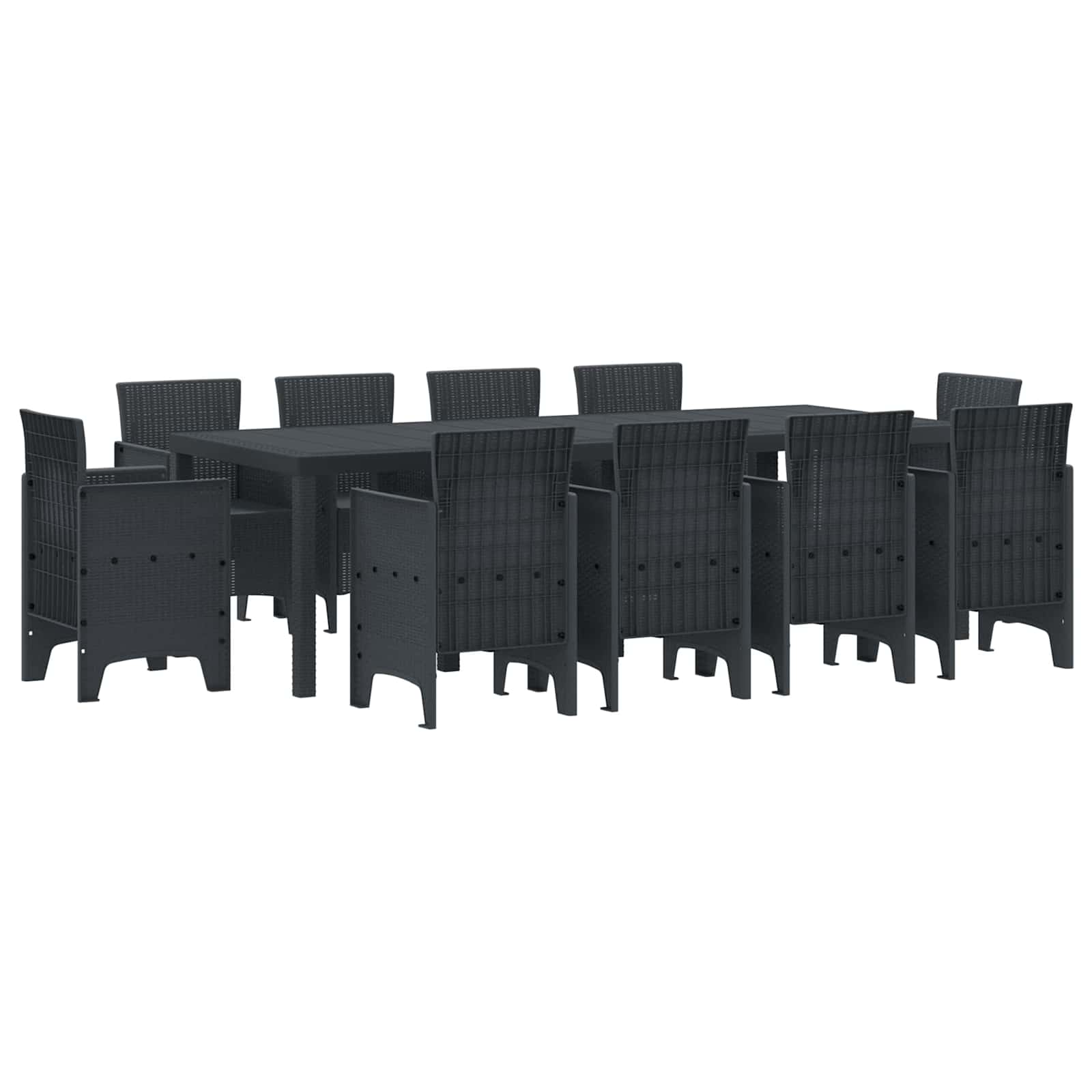 Conjunto de Comedor de Jardín 11 pcs Antracita Polipropileno