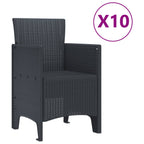 Conjunto de Comedor de Jardín 11 pcs Antracita Polipropileno