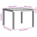 Conjunto de Comedor de Jardín 3 pcs Antracita Polipropileno