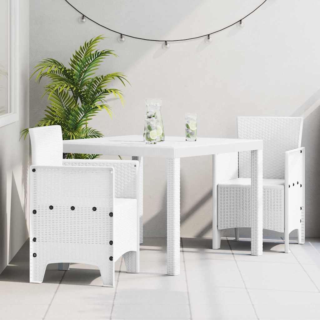 Conjunto de Jantar de Jardim 3 peças Antracite Polipropileno