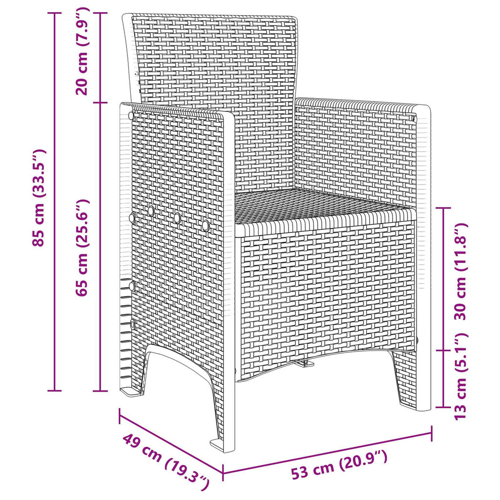 Conjunto de Comedor de Jardín 5 pcs Antracita Ratan Polt