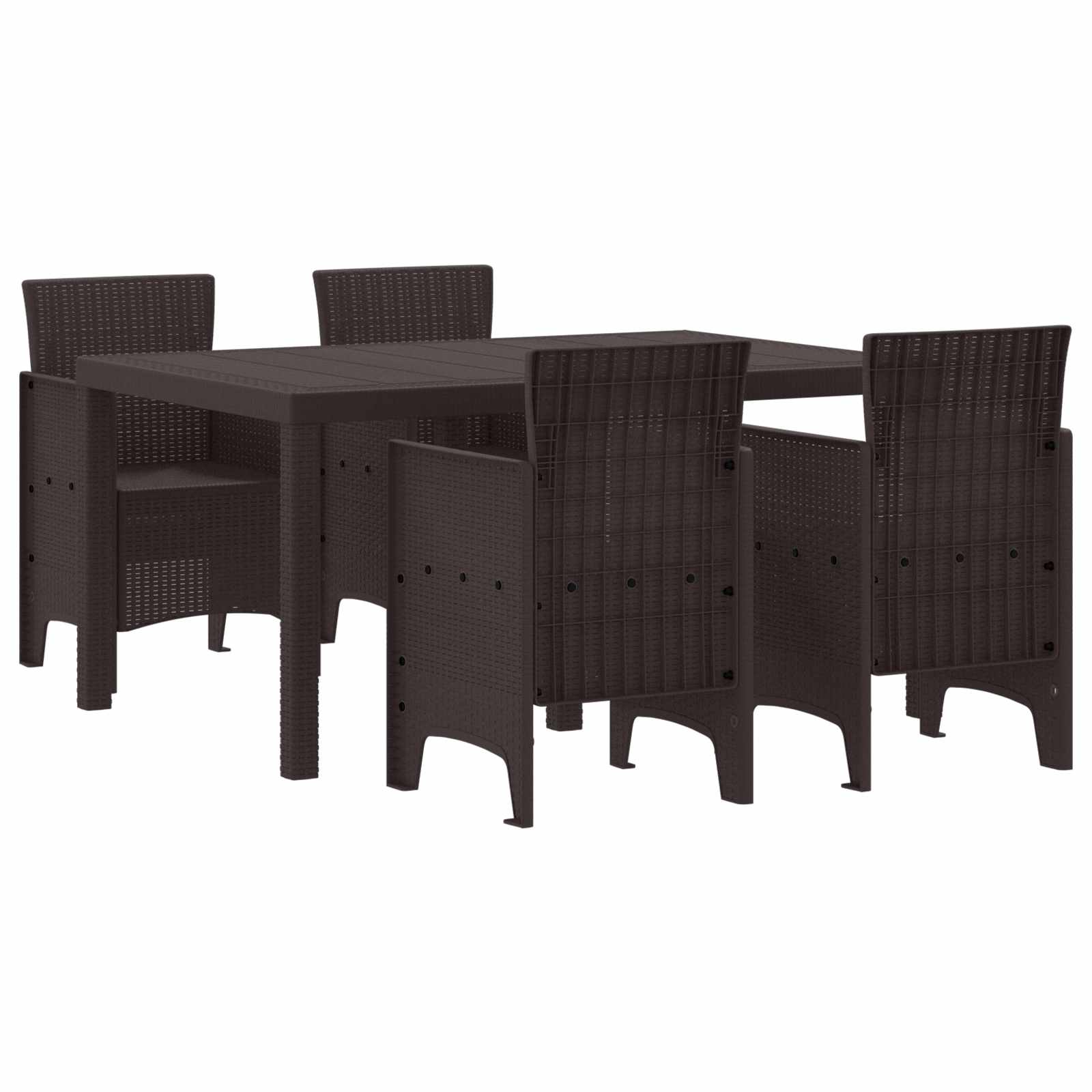 Conjunto de Comedor de Jardín 5 pcs Antracita Ratan Polt