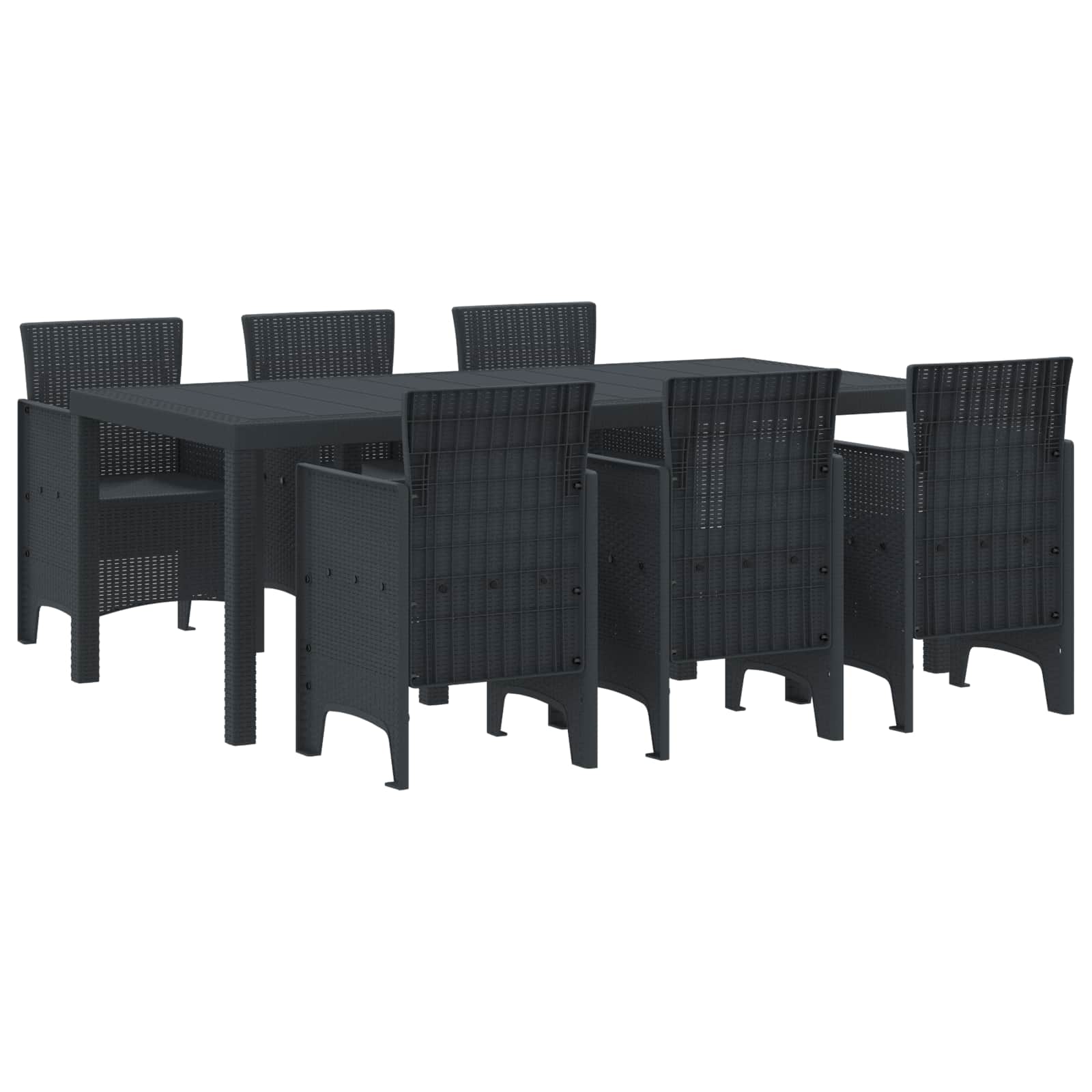 Conjunto de Comedor de Jardín 7 pcs Blanco Polipropileno