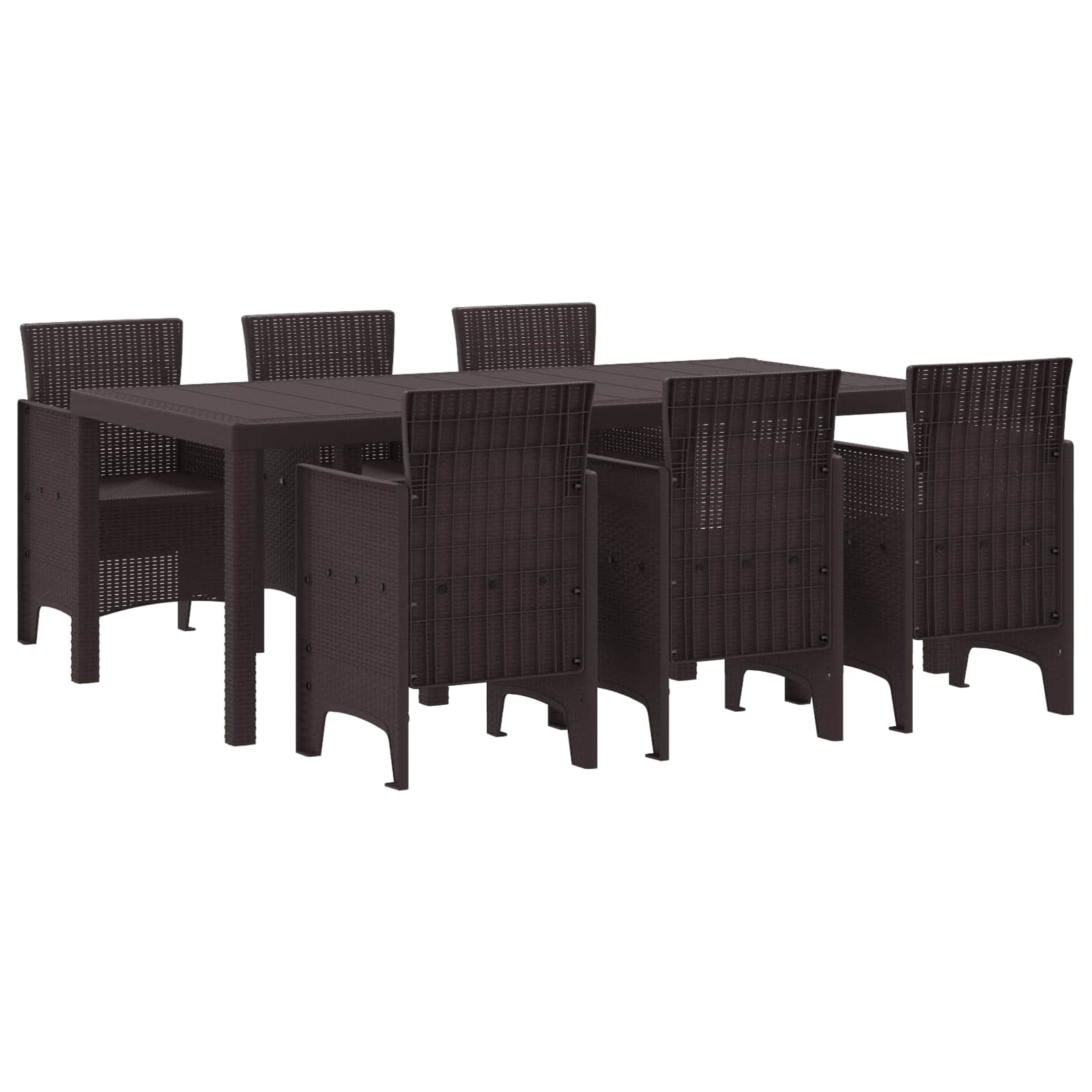 Conjunto de Comedor de Jardín 7 pcs Blanco Polipropileno
