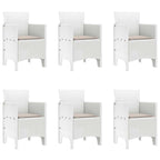 Conjunto de Comedor de Jardín 7 pcs Blanco Polipropileno