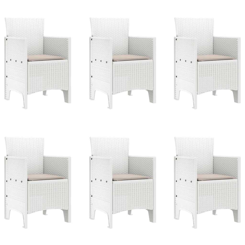 Conjunto de Comedor de Jardín 7 pcs Blanco Polipropileno