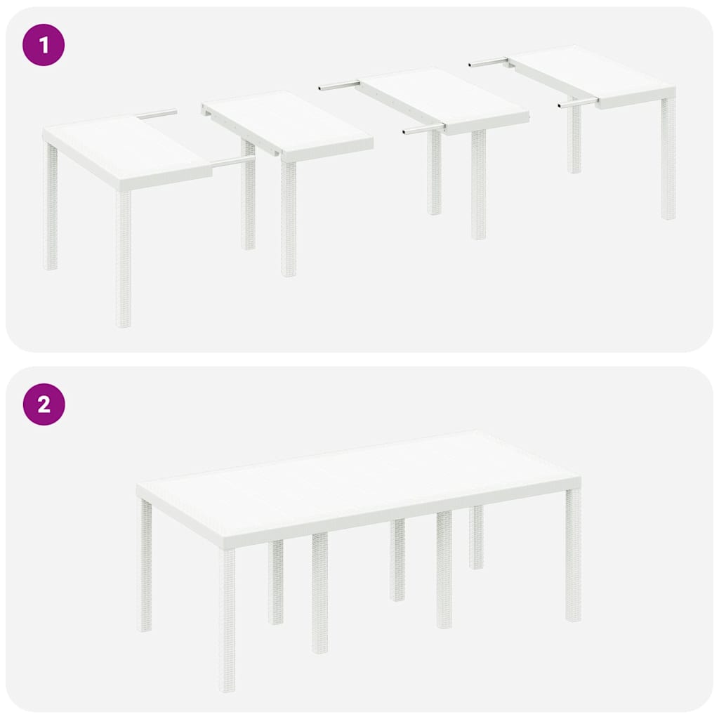 Conjunto de Comedor de Jardín 7 pcs Blanco Polipropileno