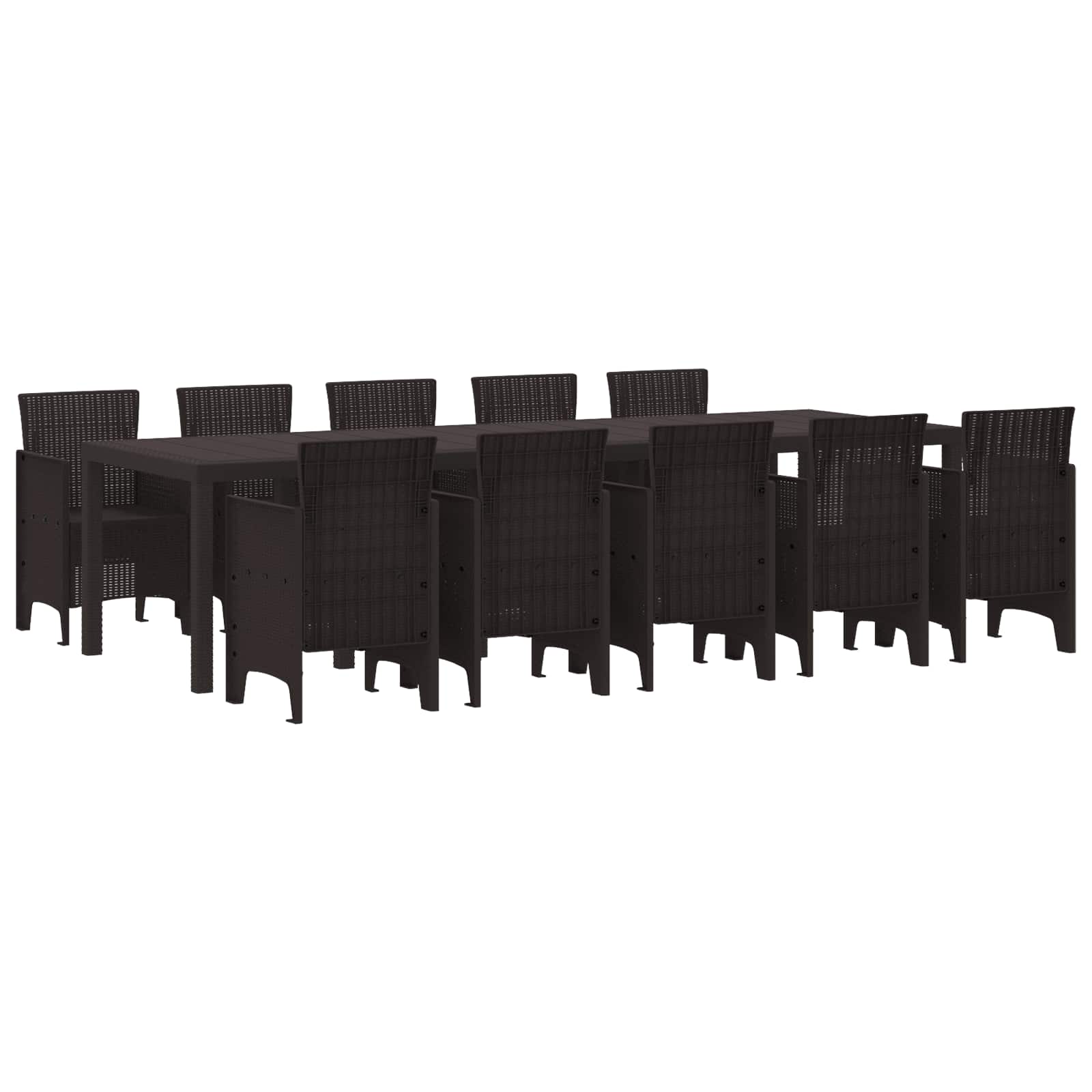 Conjunto de Comedor de Jardín con cojín 11 pcs Blanco