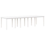 Conjunto de Comedor de Jardín con cojín 11 pcs Blanco