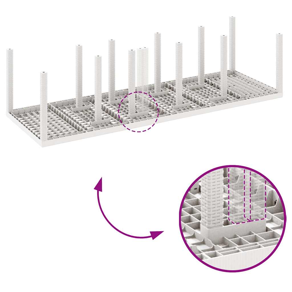 Conjunto de Comedor de Jardín con cojín 11 pcs Blanco