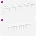 Conjunto de Comedor de Jardín con cojín 11 pcs Blanco