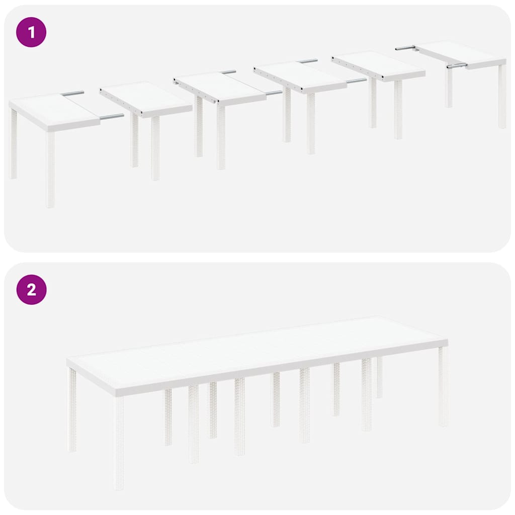 Conjunto de Comedor de Jardín con cojín 11 pcs Blanco