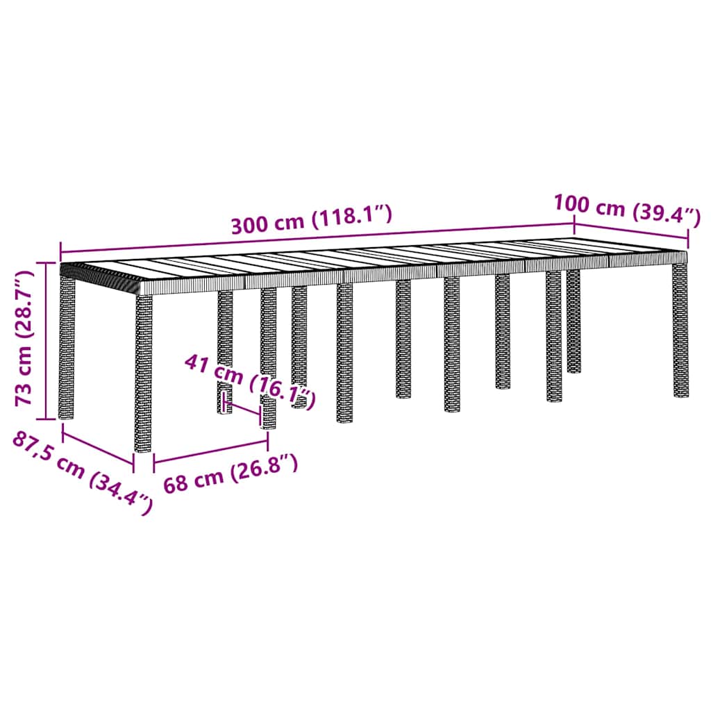 Conjunto de Comedor de Jardín con cojín 11 pcs Blanco