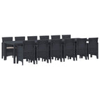 Conjunto de Comedor de Jardín 13 pcs Antracita Ratan Polt