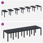 Conjunto de Comedor de Jardín 13 pcs Antracita Ratan Polt
