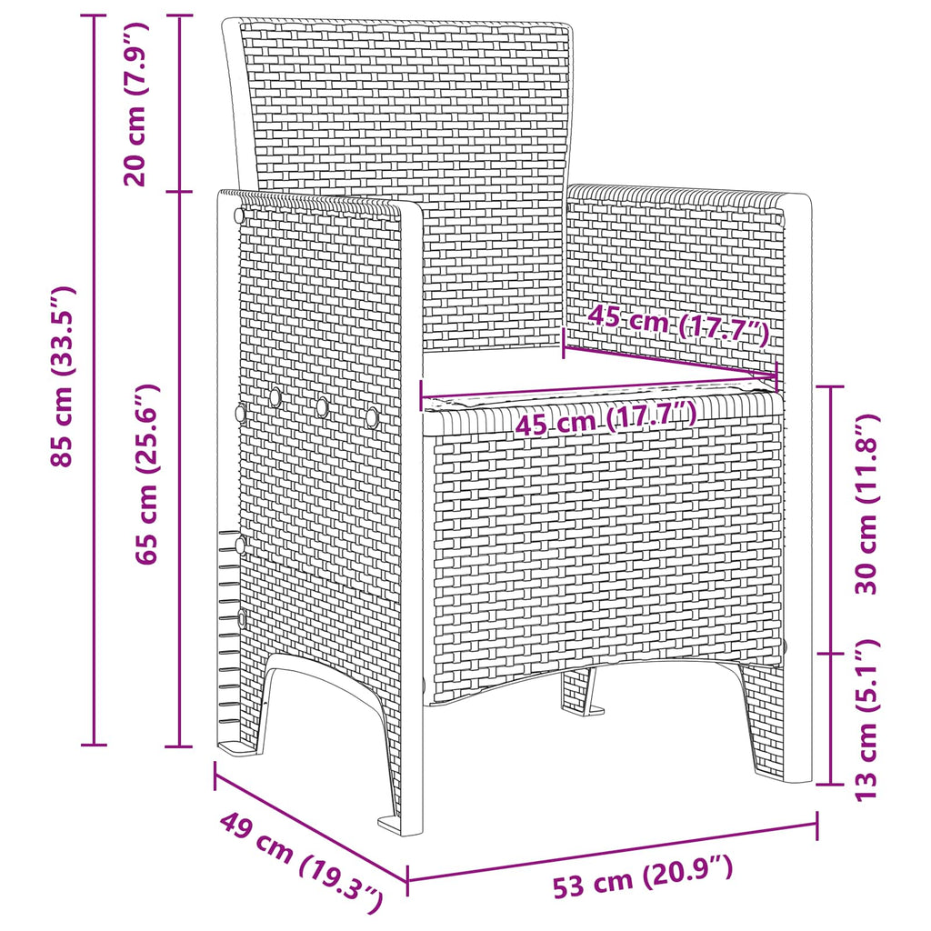 Conjunto de Comedor de Jardín 13 pcs Antracita Ratan Polt