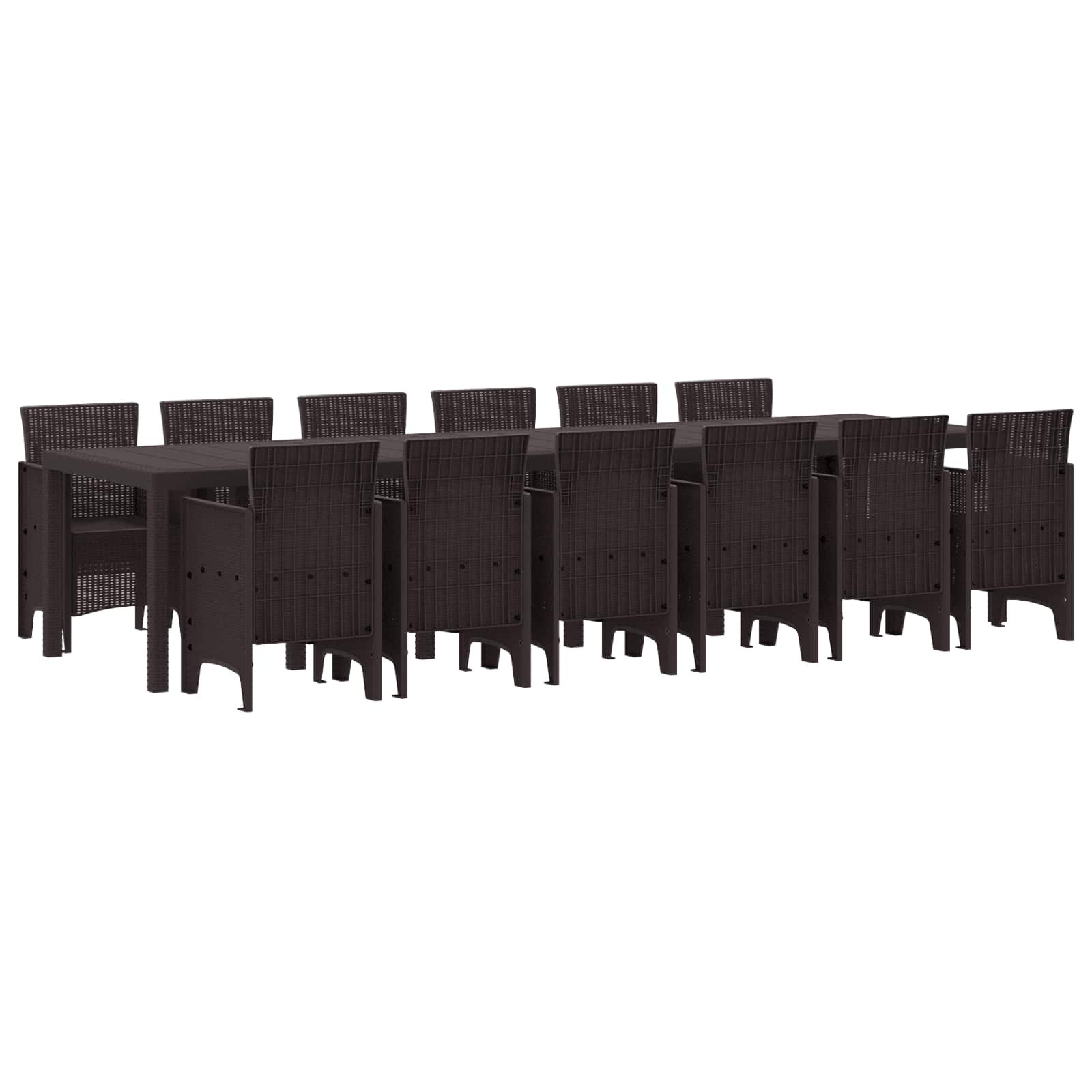 Conjunto de Refeição de Jardim 13 pçs Antracite Vime Sintético