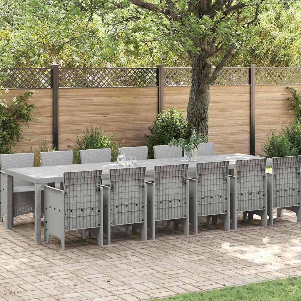 Conjunto de Refeição de Jardim 13 pçs Antracite Vime Sintético