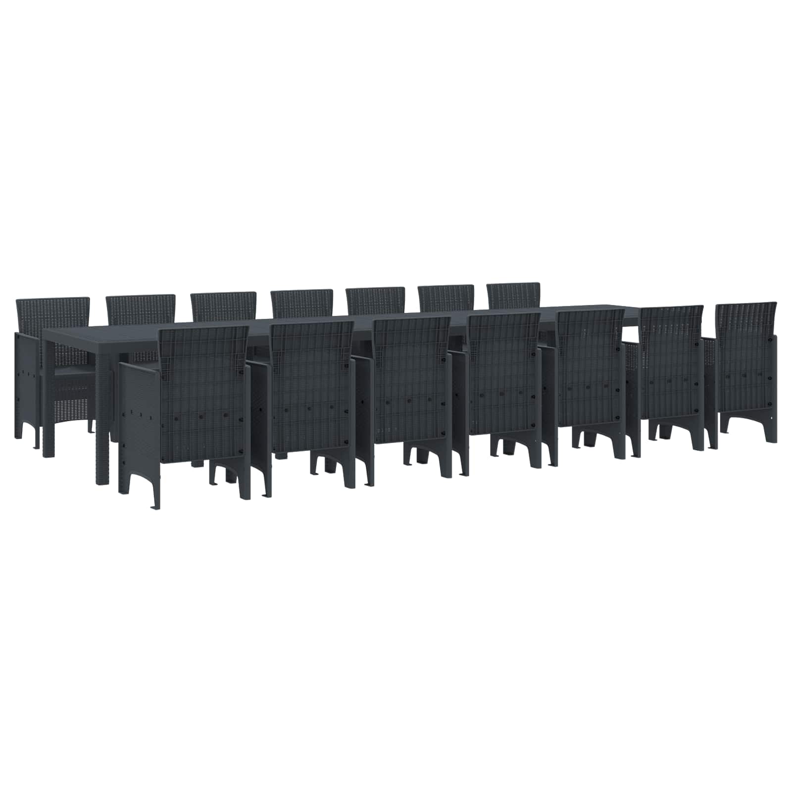 Conjunto de Comedor de Jardín con cojín 3 pcs Negro Ratán