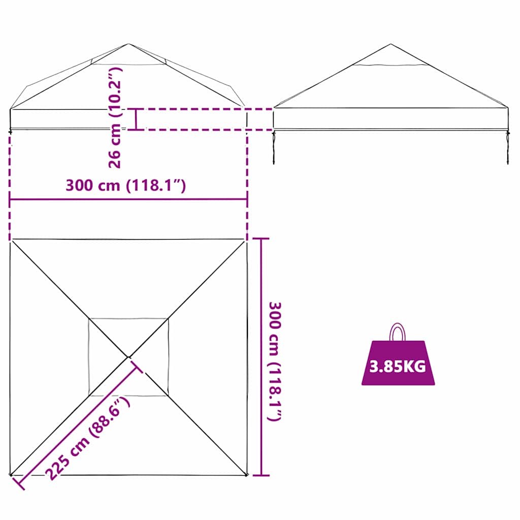 Reemplazo de funda de gazebo 300 x 300 x 26 cm Transparente PVC