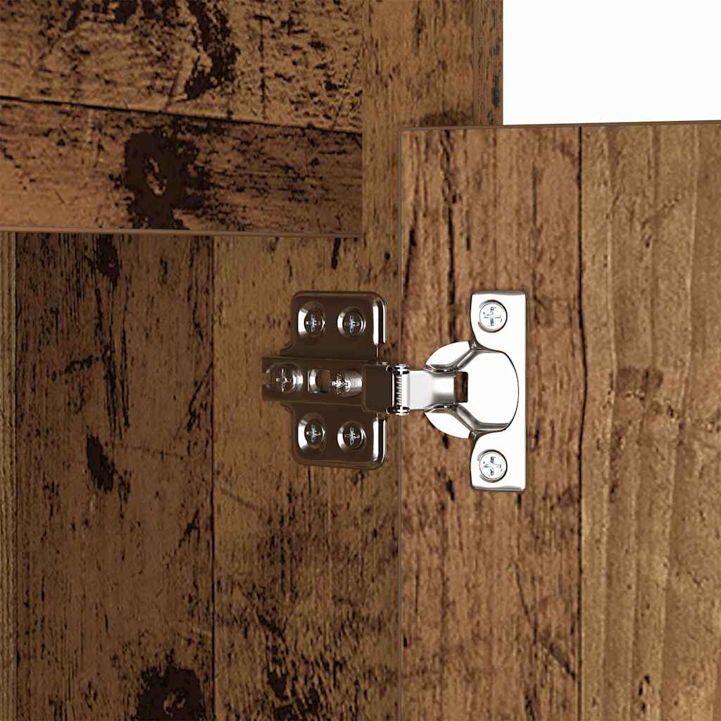 Armario de Noche LED 2 pcs Madera vieja 38 x 34 x 61 cm