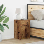 Armario de Noche LED 2 pcs Madera vieja 38 x 34 x 61 cm