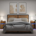 Armario de Noche LED 2 pcs Madera vieja 38 x 34 x 61 cm