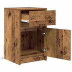 Armario de Noche LED 2 pcs Madera vieja 38 x 34 x 61 cm