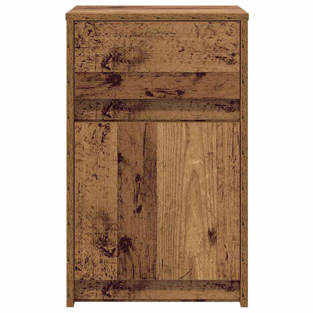 Armario de Noche LED 2 pcs Madera vieja 38 x 34 x 61 cm