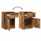 Armario de Noche LED 2 pcs Madera vieja 38 x 34 x 61 cm