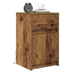 Armario de Noche LED 2 pcs Madera vieja 38 x 34 x 61 cm
