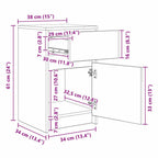 Armario de Noche LED 2 pcs Madera vieja 38 x 34 x 61 cm