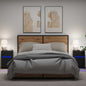 Armario de Noche LED 2 pcs Madera vieja 38 x 34 x 61 cm