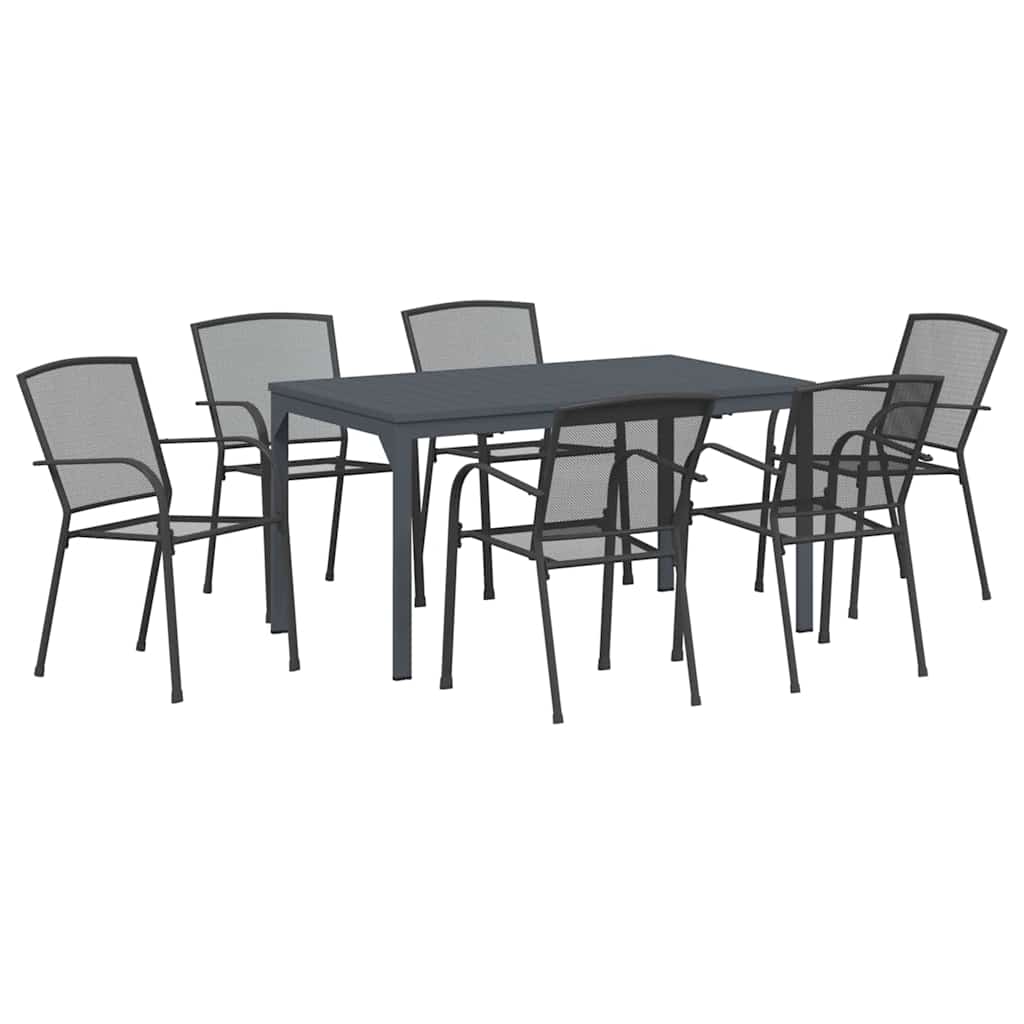 Conjunto de Comedor de Jardín 7 pcs Antracita