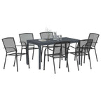 Conjunto de Comedor de Jardín 7 pcs Antracita