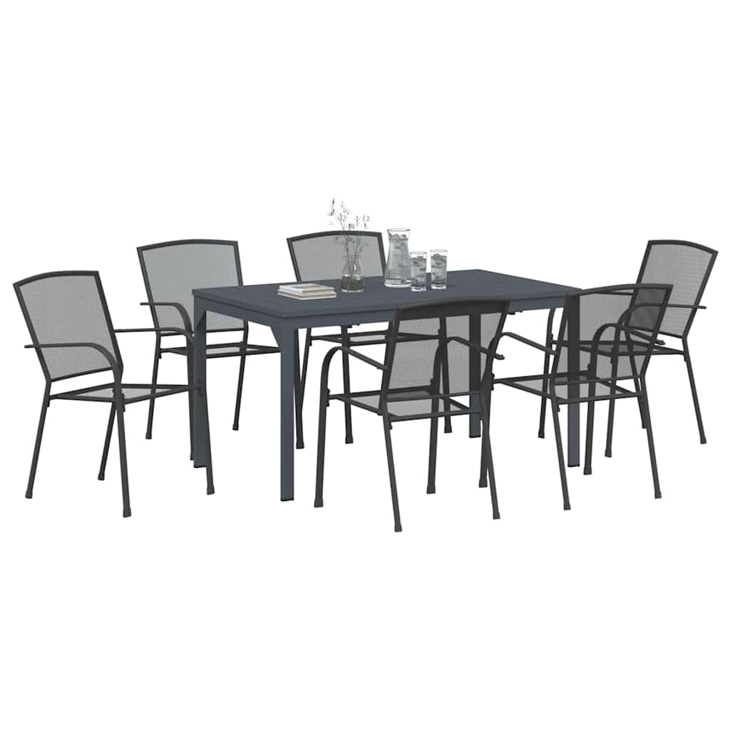 Conjunto de Comedor de Jardín 7 pcs Antracita