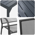 Conjunto de Comedor de Jardín 9 pcs Antracita