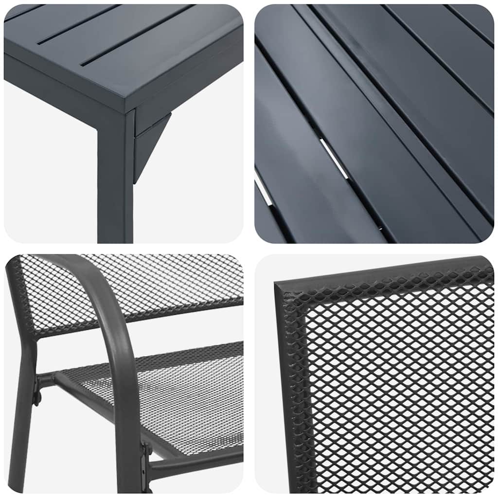 Conjunto de Comedor de Jardín 9 pcs Antracita