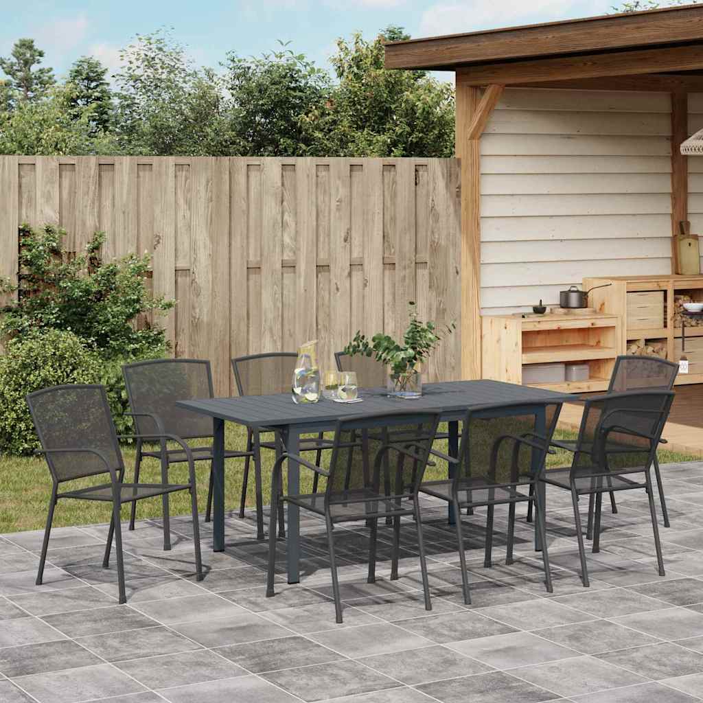 Conjunto de Comedor de Jardín 9 pcs Antracita