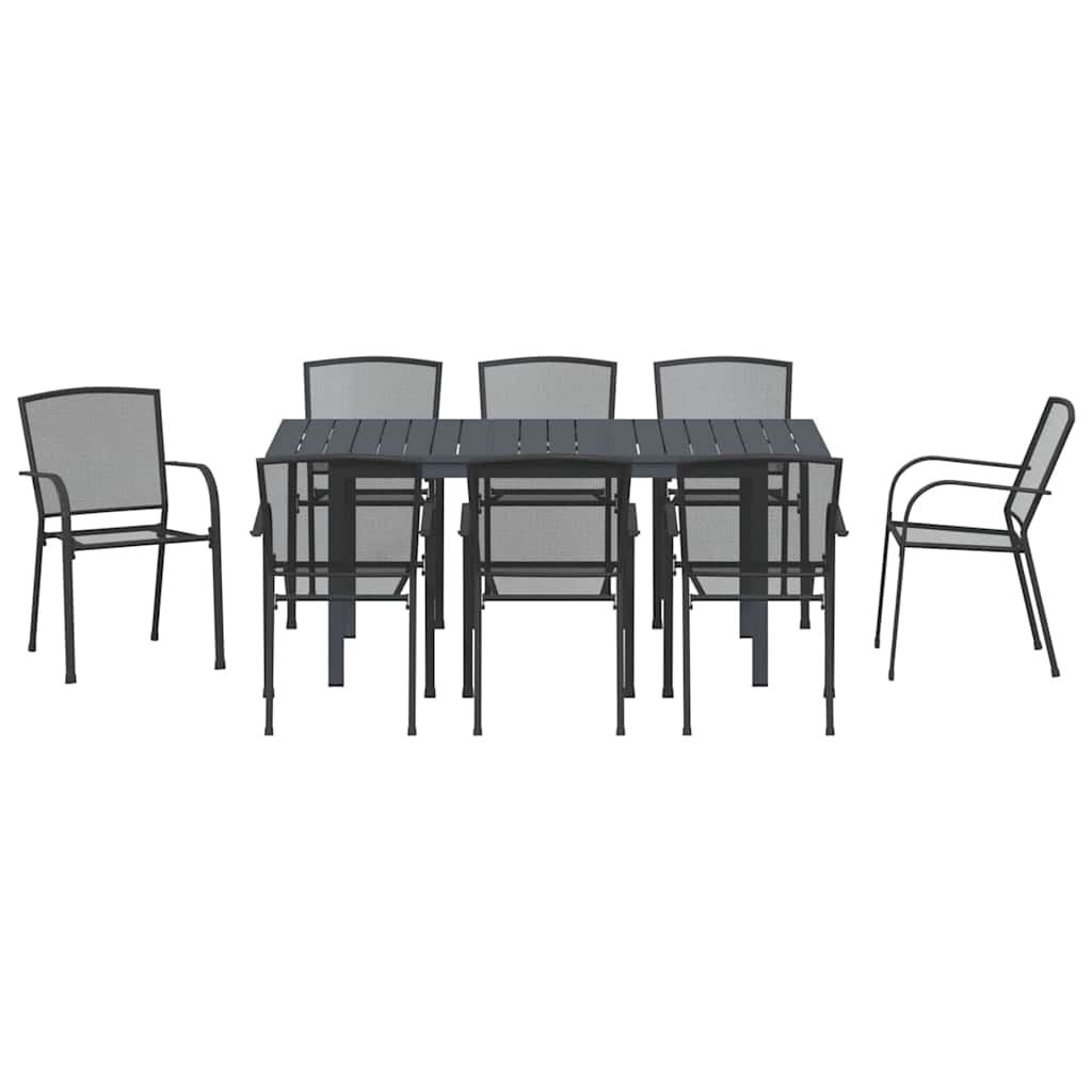 Conjunto de Comedor de Jardín 9 pcs Antracita