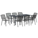 Conjunto de Comedor de Jardín 9 pcs Antracita