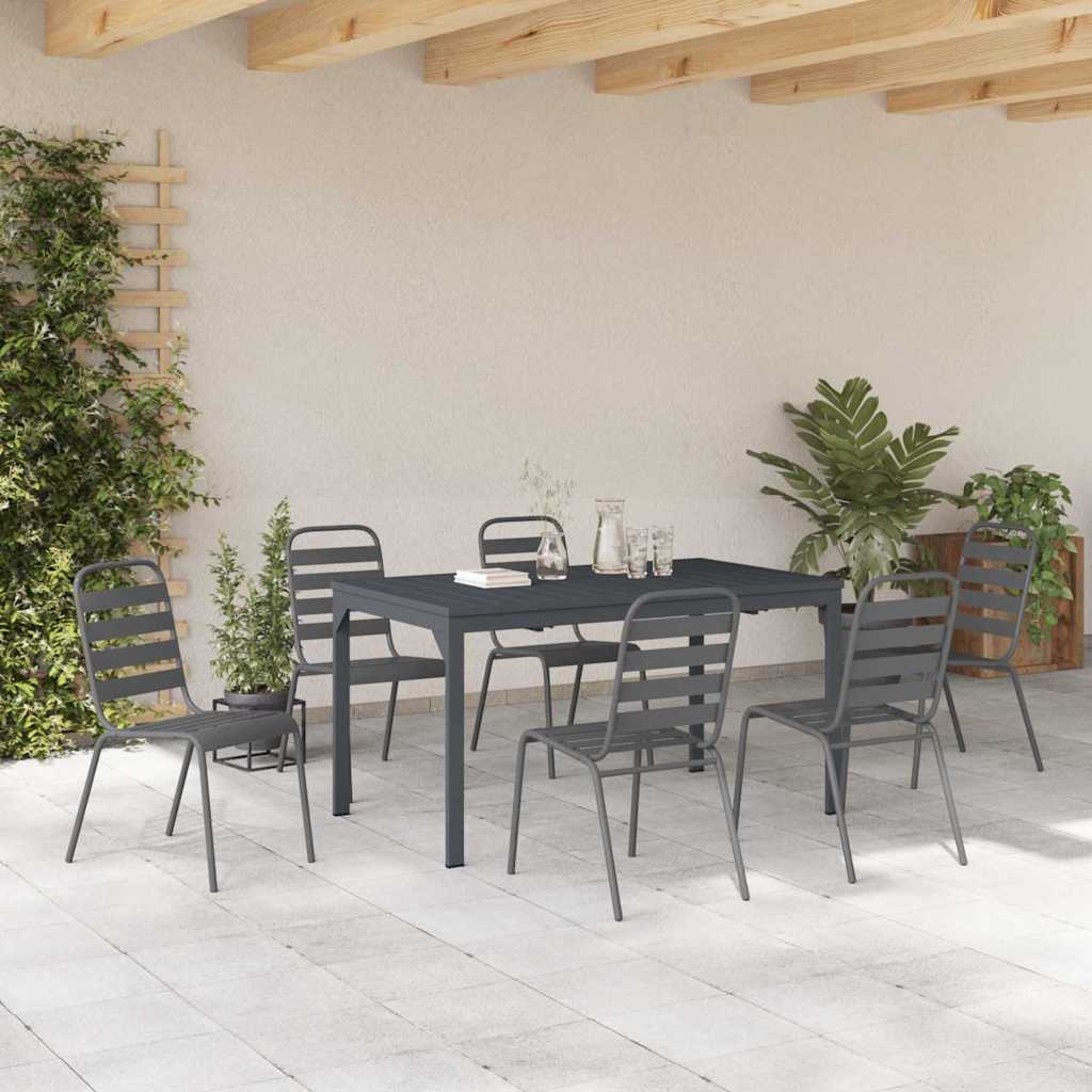 Conjunto de Comedor de Jardín 7 pcs Antracita