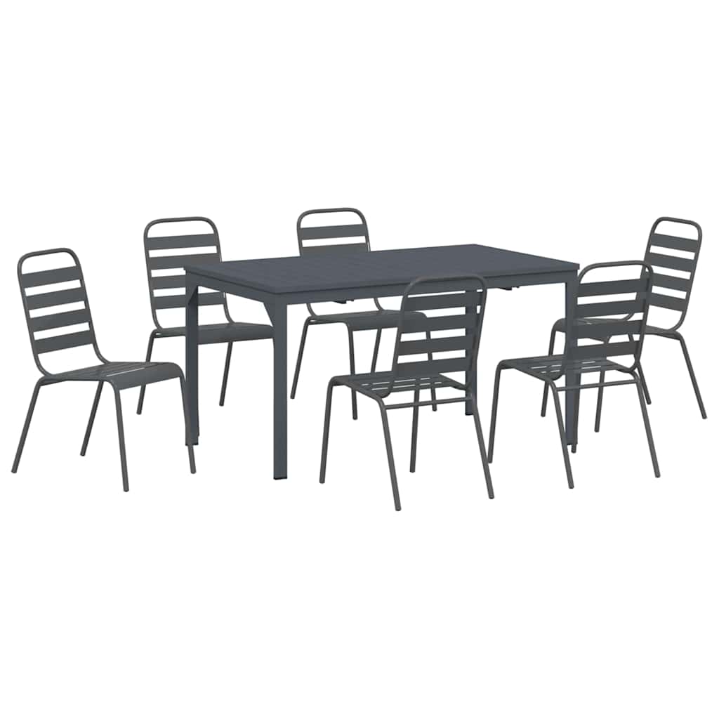 Conjunto de Comedor de Jardín 7 pcs Antracita
