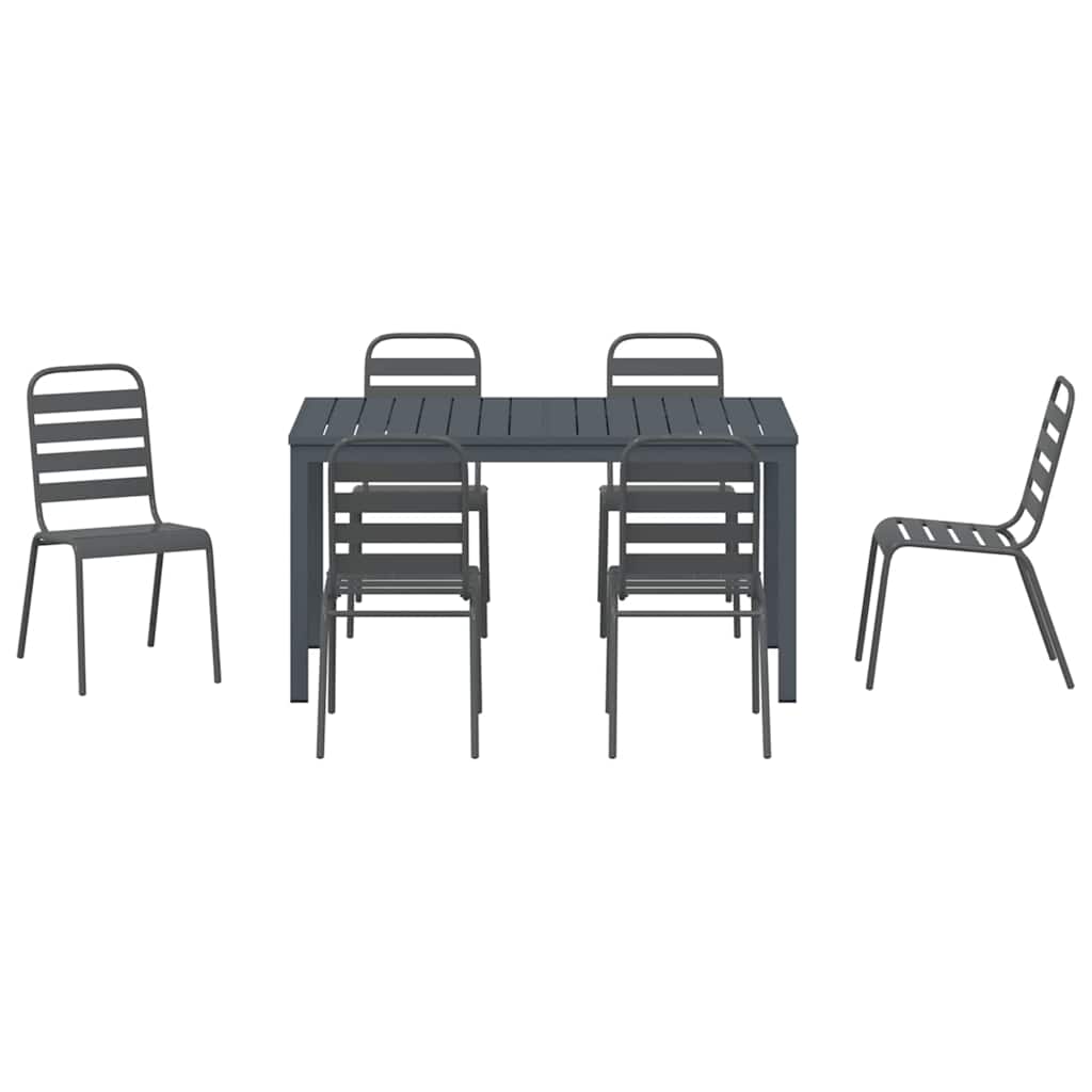 Conjunto de Comedor de Jardín 7 pcs Antracita