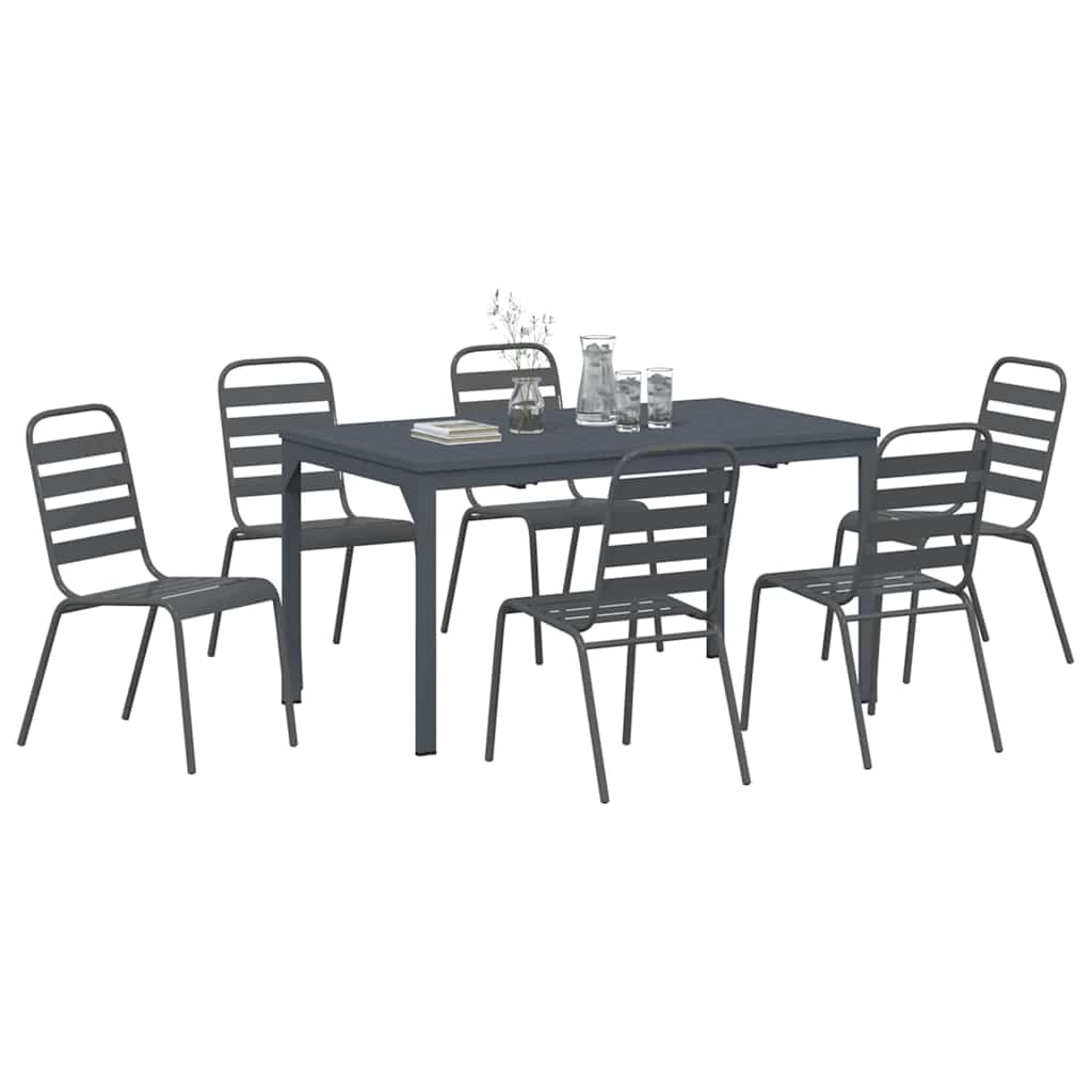 Conjunto de Comedor de Jardín 7 pcs Antracita